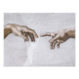 Händer av Gud och Adam av Michelangelo Fototryck