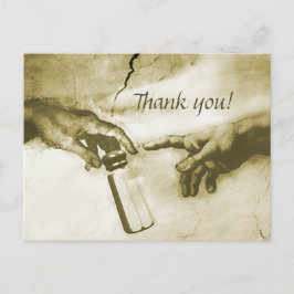 Händer av Gud och Adam Fine Art Parody Tack Vykort