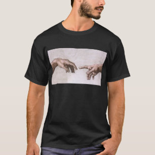 Händer av guden och Adam, skapelsen - Michelangel Tee Shirt