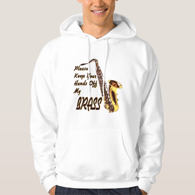 Händer av klass/saxofon hoodie (Framsida)