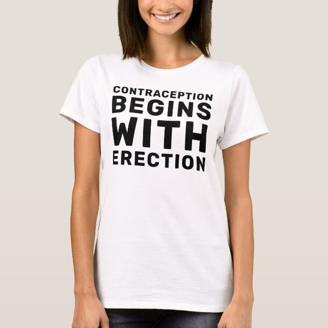 Händer av kvinnor preventivmedel börjar med erekti t shirt (Framsida)