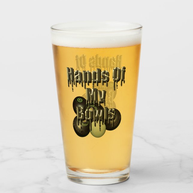 Händer av min Gräsmatta Bowls, roligt Glaskopp (Framsida fylld)