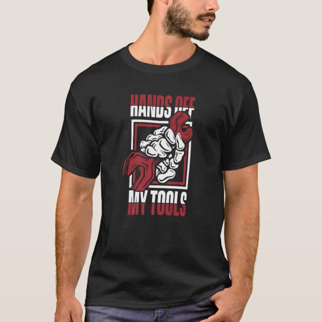 Händer Av Mina Verktyg Mekatronikingenjör Auto Mek T Shirt (Framsida)