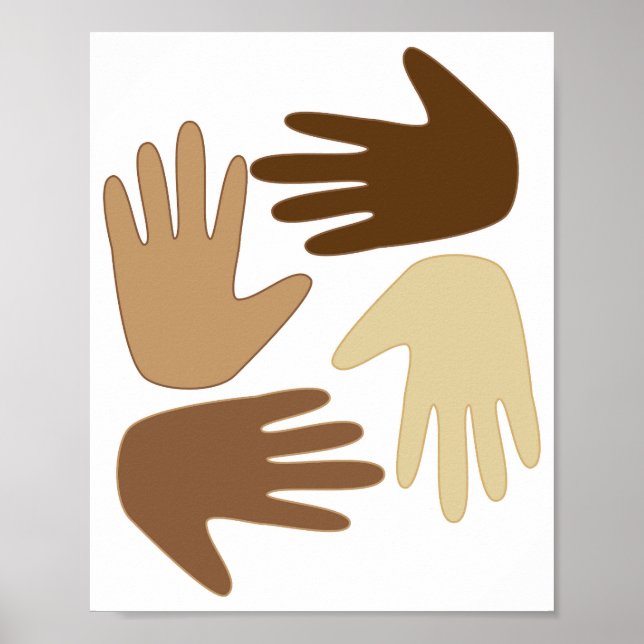 Händer av olika etniska grupper poster (Framsidan)