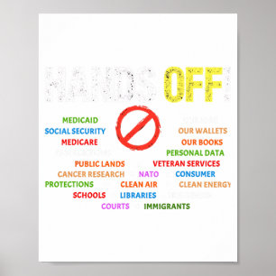 Händer av Protest Medicaid Medicare Social Securit Poster