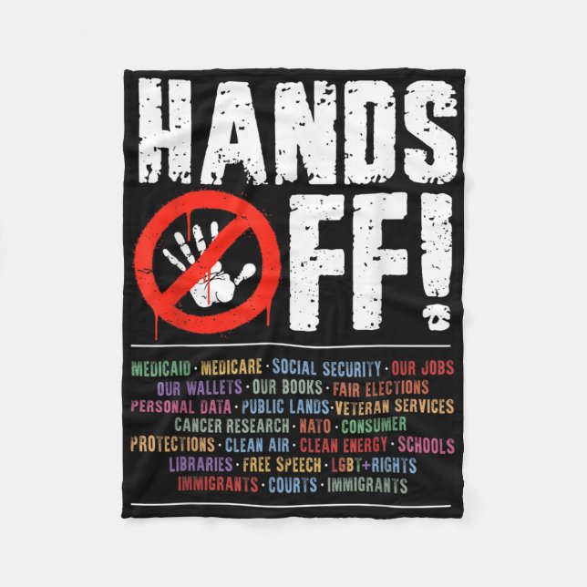 Händer av Protest Social Security and Medicare Pro Fleecefilt (Framsidan)