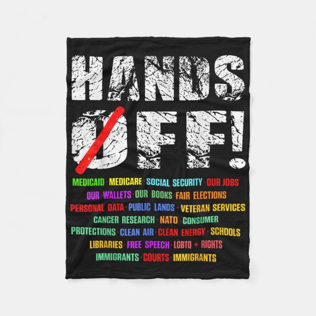 Händer av Protest Social Security and Medicare Pro Fleecefilt (Framsidan)