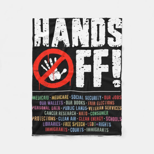 Händer av Protest Social Security and Medicare Pro Fleecefilt (Framsidan)