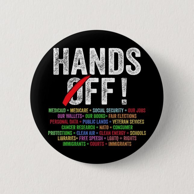Händer av Protest Social Security and Medicare Pro Knapp (Framsida)