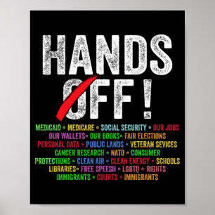 Händer av Protest Social Security and Medicare Pro Poster