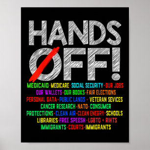 Händer av Protest Social Security and Medicare Pro Poster