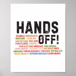 Händer av Protest Social Security and Medicare Pro Poster