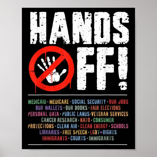 Händer av Protest Social Security and Medicare Pro Poster (Framsidan)