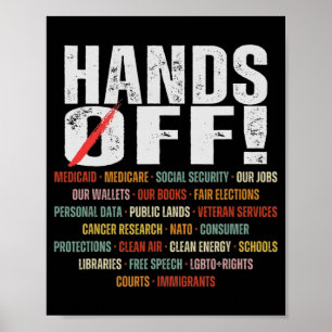 Händer av Protest Social Security and Medicare Pro Poster