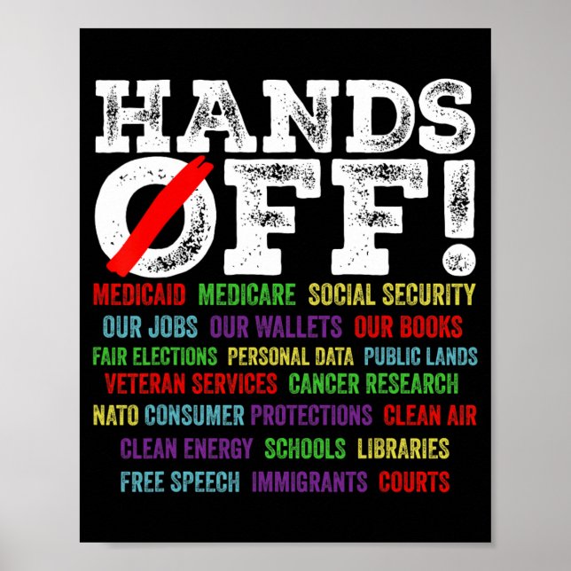 Händer av Protest Social Security and Medicare Pro Poster (Framsidan)