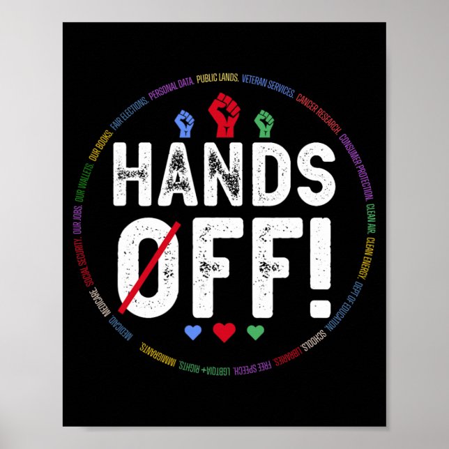 Händer av Protest Social Security and Medicare Pro Poster (Framsidan)