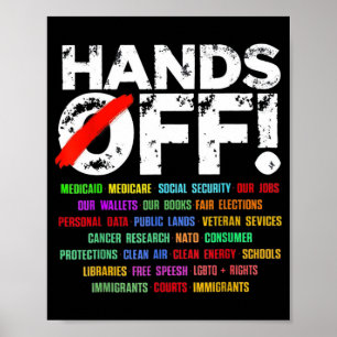Händer av Protest Social Security and Medicare Pro Poster