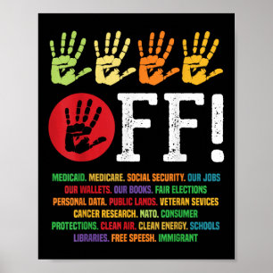 Händer av Protest Social Security and Medicare Pro Poster