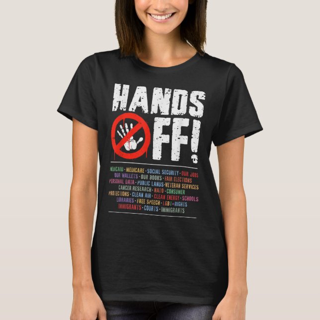 Händer av Protest Social Security and Medicare Pro T Shirt (Framsida)
