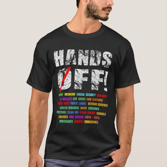 Händer av Protest Social Security and Medicare Pro T Shirt (Framsida)