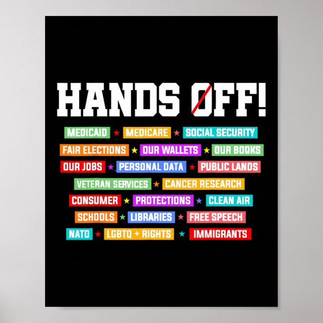 Händer av protestprotester mot Social mot säkerhet Poster (Framsidan)