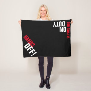 HÄNDER AV! Service Hund ’Ställe’ Blanket (svart) Fleecefilt