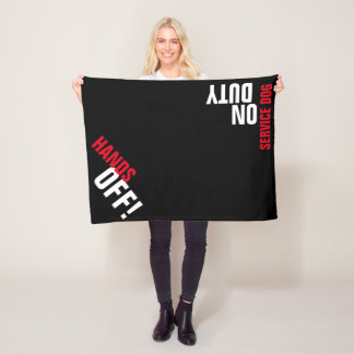 HÄNDER AV! Service Hund ’Ställe’ Blanket (svart) Fleecefilt