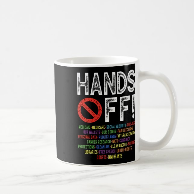 Händer av Social-protester mot kvarstående Spara D Kaffemugg (Höger)