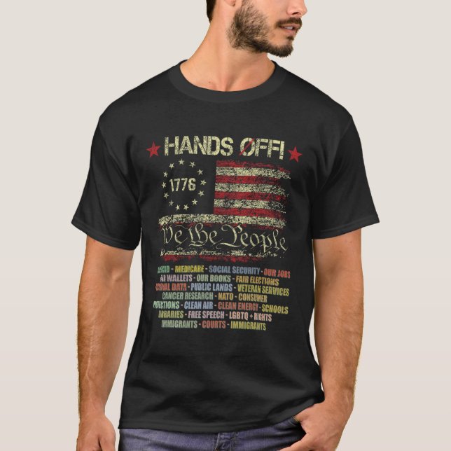 Händer av Social-protester mot kvarstående Spara D T Shirt (Framsida)