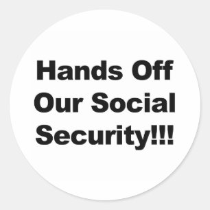 Händer av Social säkerhet Runt Klistermärke