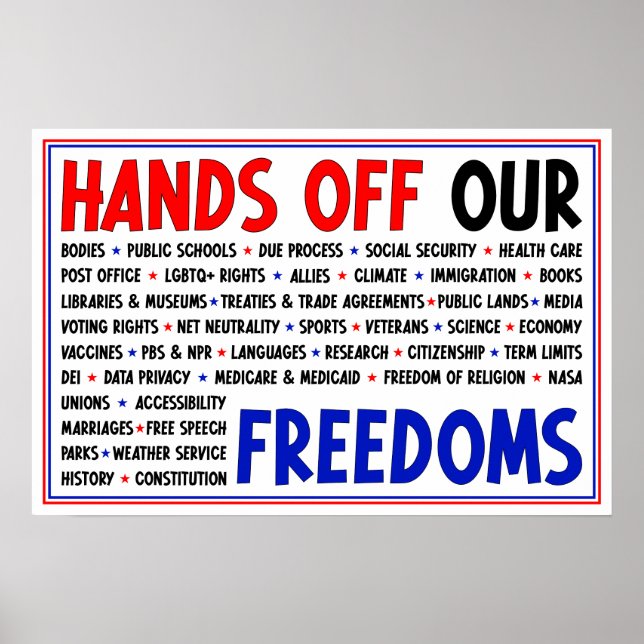 Händer av våra medborgerliga fri- och Högers prote Poster (Framsidan)