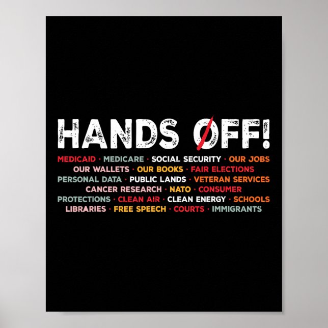 Händer Av Våra Sociala Program Stå Upp För Rättvis Poster (Framsidan)