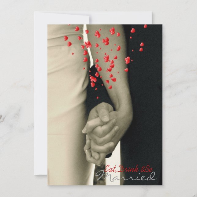 händer Balack och vitbrölloprepetition middag Inbjudningar (Baksida)