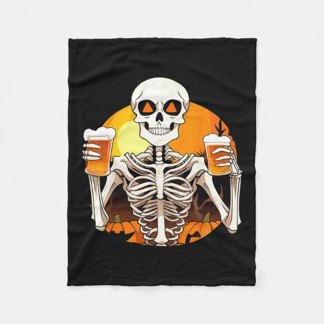 Händer Beer Funny Drinking Halloween Women's Fleecefilt (Framsidan)