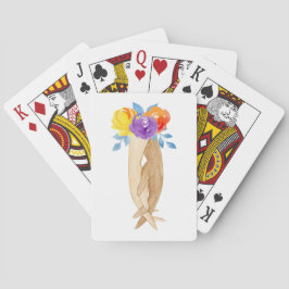 Händer Blommigt Uppspelningskort för vattenfärger Casinokort