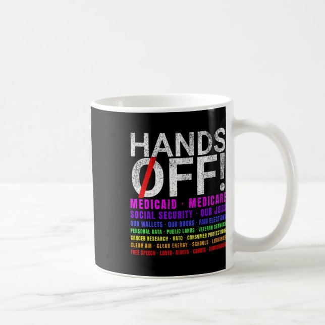 Händer Bort Protest Kamp Motstå Skydda Män Kvinnor Kaffemugg (Höger)