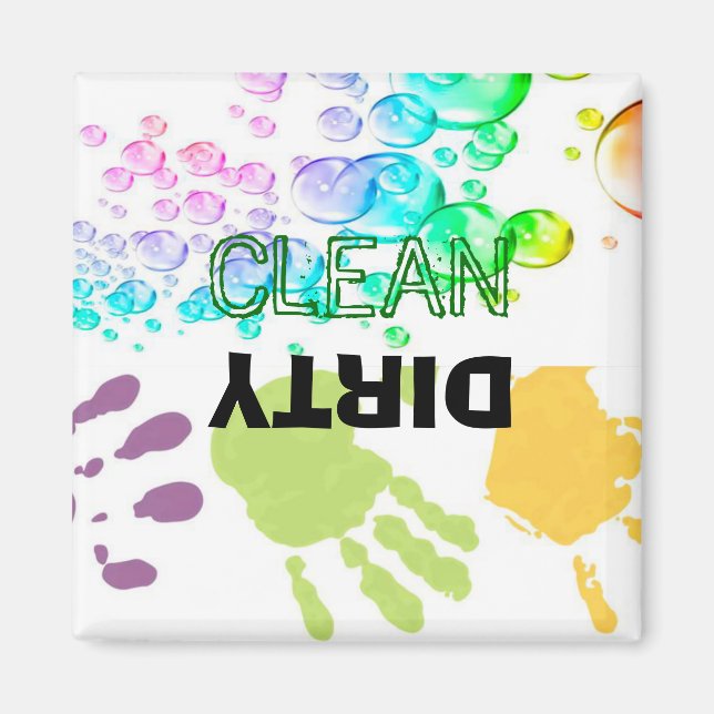 Händer-Bubbles Dirty Clean Dishwasher Magnet (Framsidan)