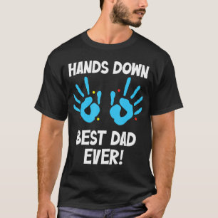 Händer Down Best Pappa någonsin Handprint Pappa Pa T Shirt