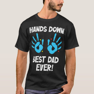 Händer Down Best Pappa någonsin Handprint Pappa Pa T Shirt