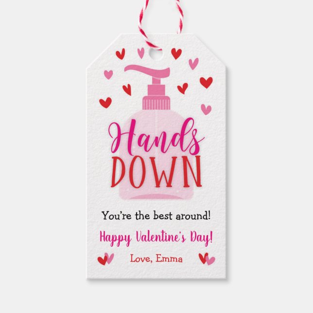 Händer Down Gift Märkre, Valentindagen Soap Gift M Presentetikett (Framsidan)