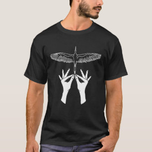 Händer Esoteric Andlig Bird Animal Lineart Illus T Shirt