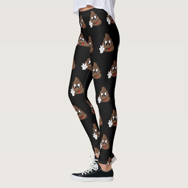 Händer för PoopEmoji fredstecken Leggings (Vänster)