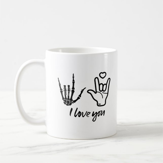 Händer Forming - Skeleton Heart Händer Kaffemugg (Vänster)
