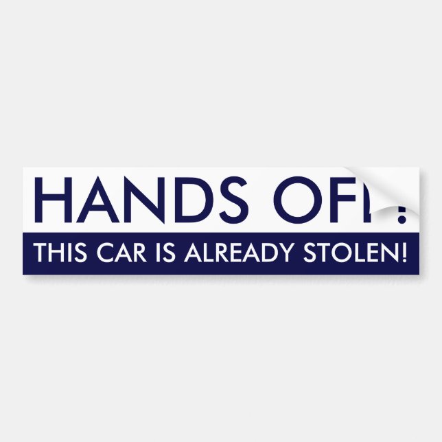 Händer från den här bilen är redan stolen bildekal (Framsidan)