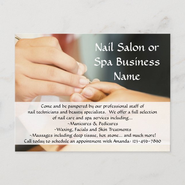 Händer Ge Manicuc, Nail Salon Vykort (Framsida)