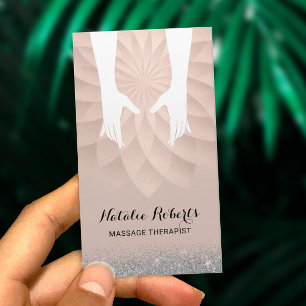 Händer Geometric Spiral Spa för massabehandling Visitkort