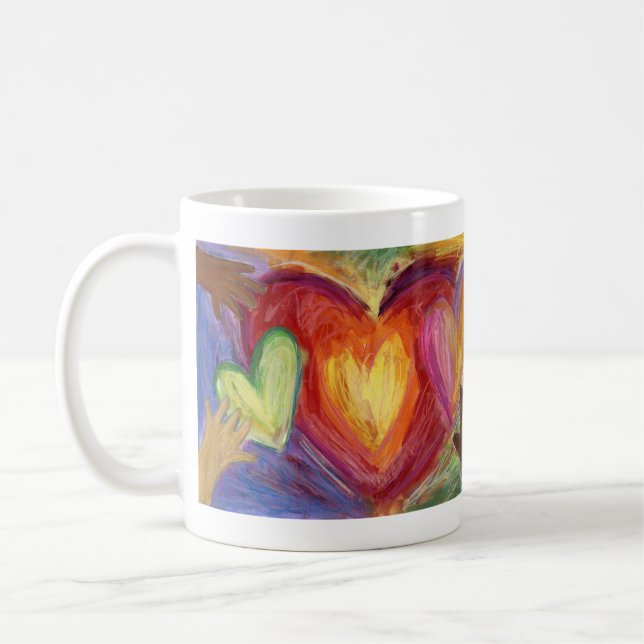 Händer & Heart Diversity Kärlek Art Anpassningsbar Kaffemugg (Vänster)
