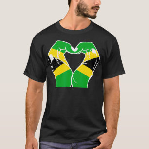 Händer Heart med Jamaican Flagga T Shirt