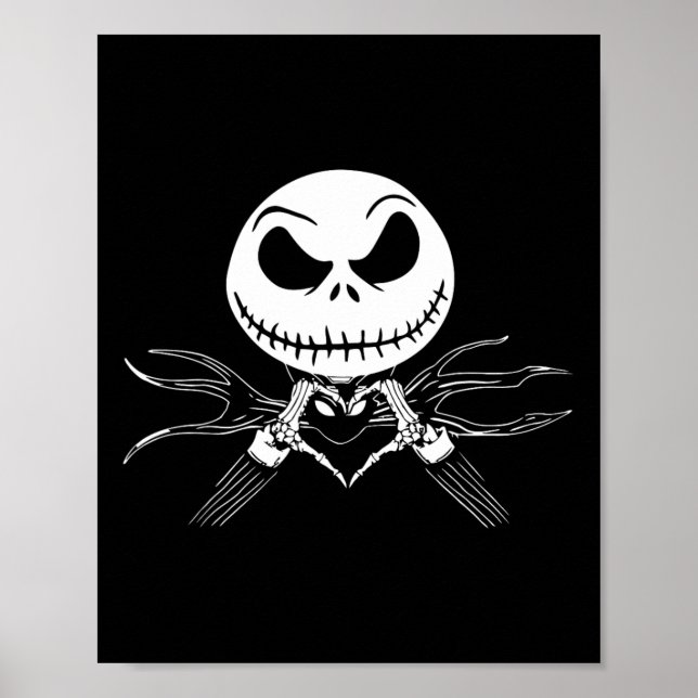 Händer Heart Sign Funny Skull Halloween Costume Poster (Framsidan)