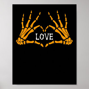 Händer Heart Sign Retro Halloween Costume Women Gi Poster